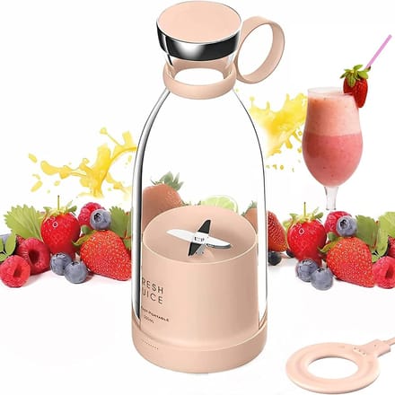 Draagbare Blender - Persoonlijke Mixer - Verse Smoothies Maken - Draadloos Opladen - 350 ml Capaciteit - Roze
