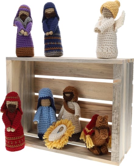 LEISURE ARTS Haakpakket Amigurumi. Je eigen kerststal haken! DIY Kit.