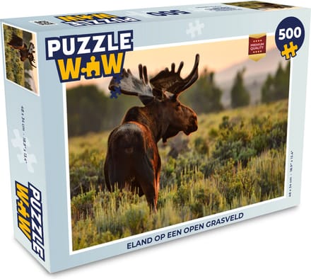 Puzzel Eland op een open grasveld - Legpuzzel - Puzzel 500 stukjes