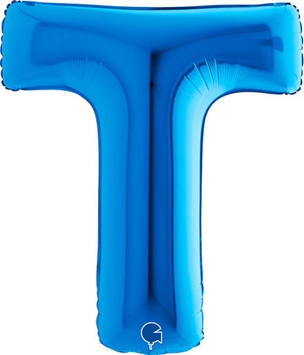 Folieballon 100cm letter T blauw
