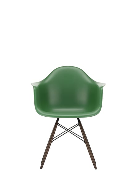 Vitra DAW Eames Plastic Armchair - smaragd RE - donkere esdoorn