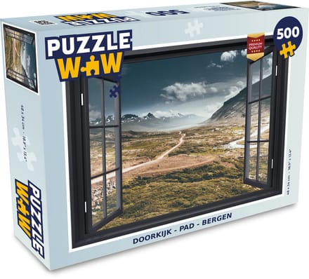 Puzzel Doorkijk - Pad - Berg - Legpuzzel - Puzzel 500 stukjes