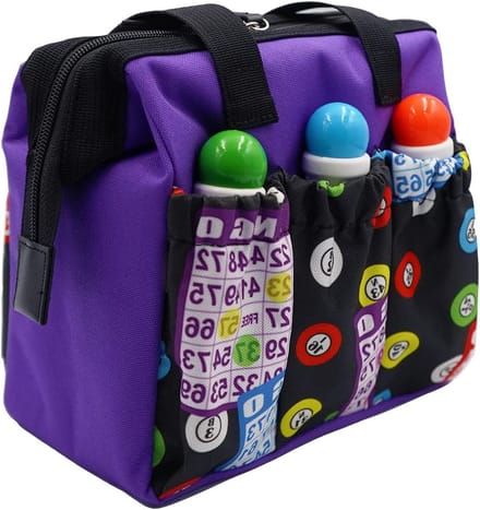 Paarse Draagtas met 6 Vakken voor Bingo Accessoires
