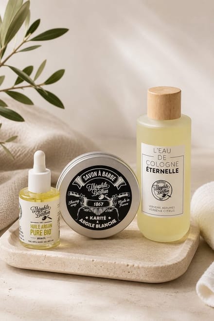 Luxe Scheerset Cadeau voor Mannen – Scheerzeep, Argan Olie & Eau de Cologne – Premium Grooming Set – Geschenkdoos