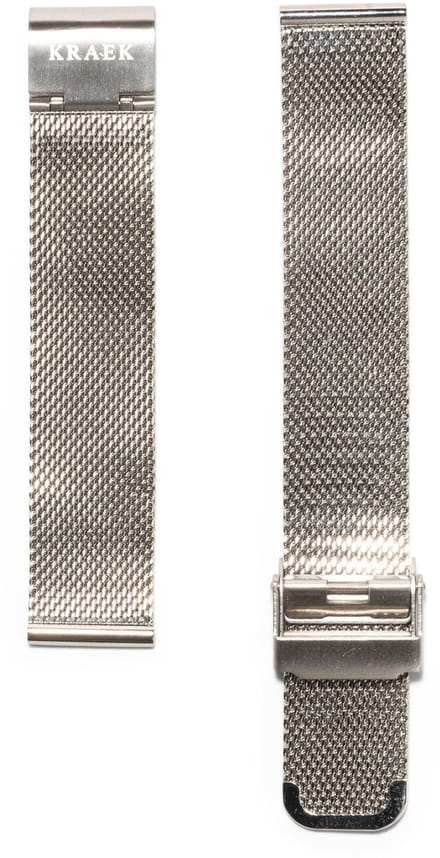 KRAEK Zilver Mesh - horlogebandje met quick release - 18 mm bandje - Easy click