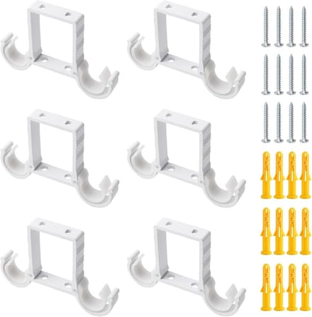 Plafondbeugels Dubbele Gordijnroede - Sterke Aluminium Ophangsteunen Wit