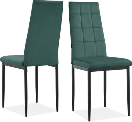 Becca-Eetkamerstoel - 2 Pack - Donkergroen Fluweel