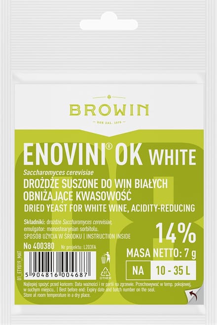 Browin wijngist voor witte wijn tot 14% met zuurreductie