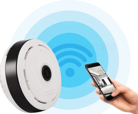 DrPhone MicroPano - Mini Camera 360 Graden Panoramische Fisheye IP Camera – Twee Weg Audio - Cloud- en SD-kaart Opslag – Bewegingsdetectie - Wit