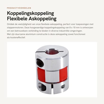 Dailygoods- Flexibele Askoppeling 8 × 10 mm - Aluminium Koppelingsas - Clamp-Plum - Stappenmotor - Hoogwaardige Kwaliteit - Functionele Oplossing