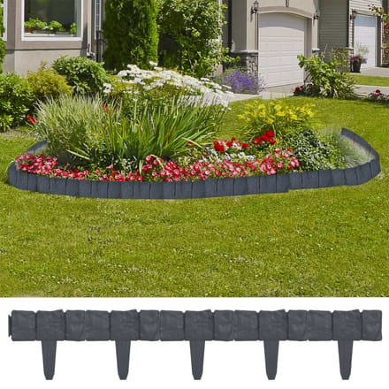 vidaXL - Gazonranden - 41 - st - steen-look - 10 - m - kunststof