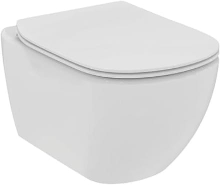 Hangend Toiletten met Rimless Technologie en Soft-Close Wc-bril - Smal en Wit