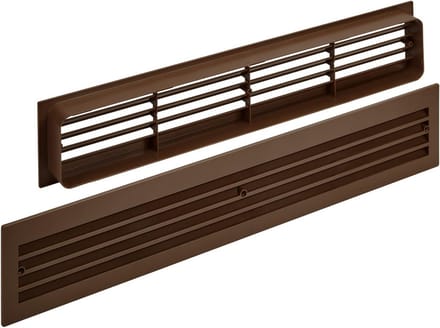 Ventilatierooster Bruin 457x92mm met Sleufperforatie voor Deuren - Ottima Ventilatie
