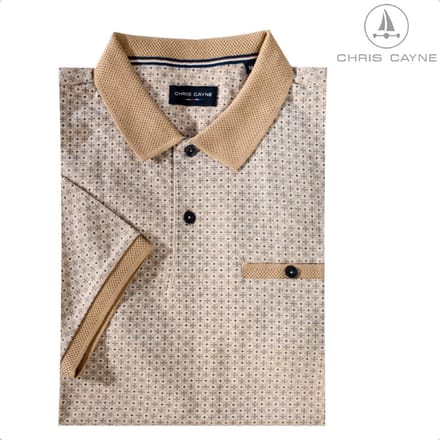 Chris Cayne - Polo 3065 camel print KM + borstzak - maat M