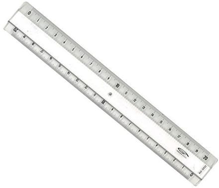Transparante Liniaal met Schuine Randen en Reliëf - 20 cm