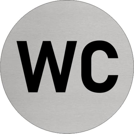 CombiCraft Aluminium deurbordje 'WC' Ø75 mm met 3M-tape