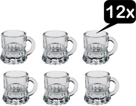 Borrelglaasjes - shotglaasjes - Oktoberfest - bierpul - borrelglas - shotglas - schnaps - set van 12 stuks