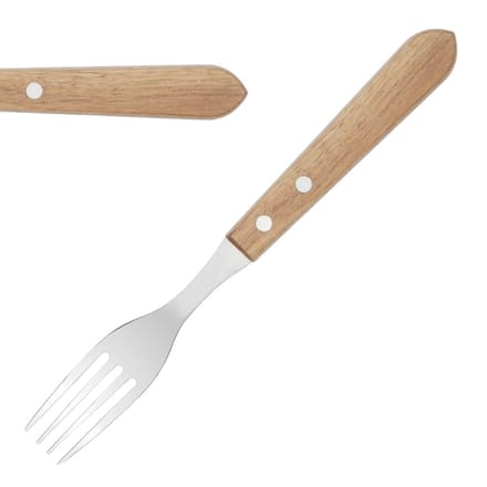 Olympia Steakvork hout heft - RVS 18/0 ( Set van 12 )