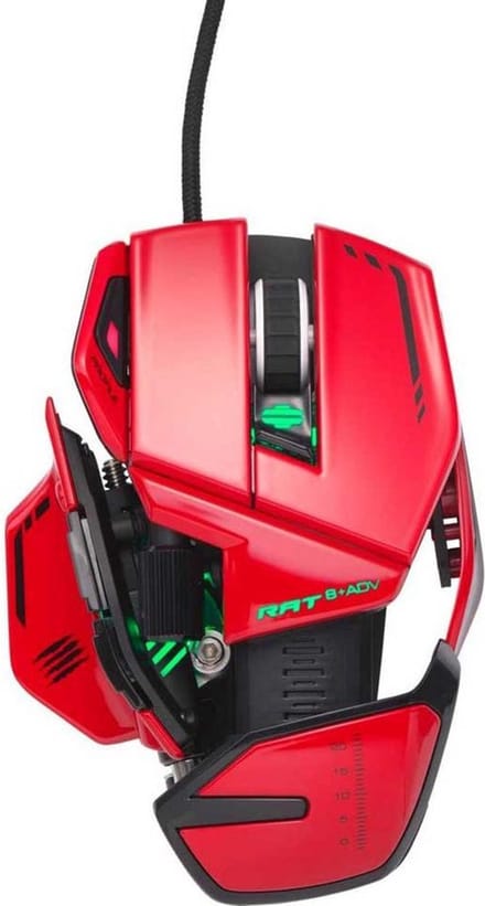Mad Catz R.A.T. 8+ ADV Optical Gaming Mouse Red - Gaming muis - Optisch - 11 knoppen - Rood