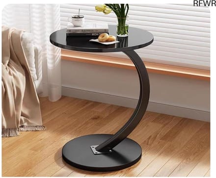 Side table wood black, coffee table round, table top diameter 40cm, height 60cm, side tables for sofa, living room