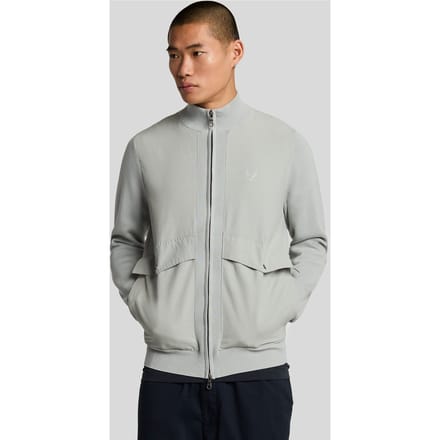 Lyle & Scott Milano Hybrid Full Zip Knitted Jacket Grey Mirage Taglia: S | Giacche leggere Outlet | Uomo | Grigio