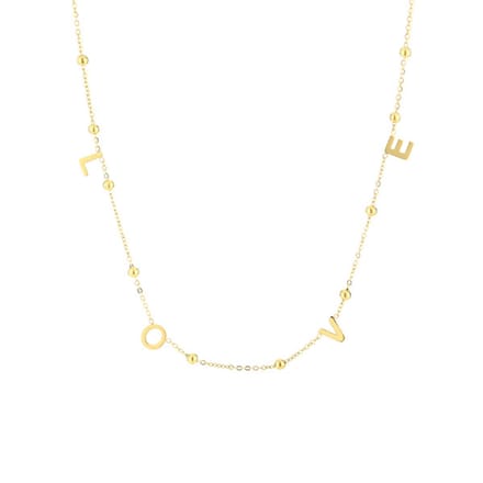 Bijoutheek Collier Balls Love Goud