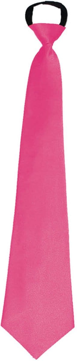 Funny Fashion Carnaval verkleed accessoires stropdas - roze - polyester - heren/dames