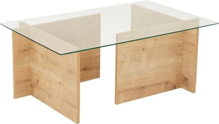 Vente-unique Salontafel van gehard glas - Licht naturel en transparant - AZRA