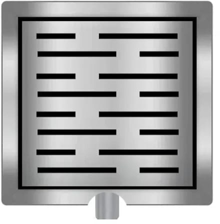 DutchLine - Douchegoot met flens en rooster - RVS - 200x200mm