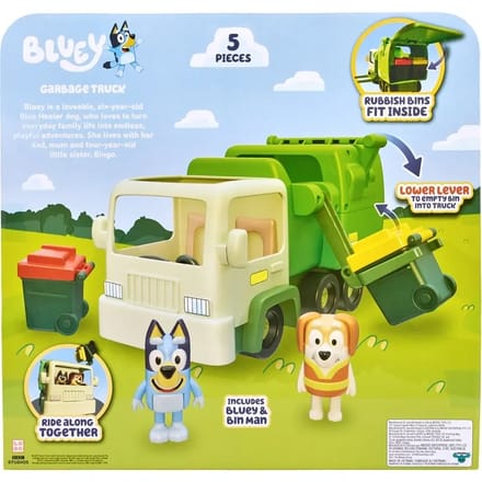 BLUEY - Vuilniswagen met 2 Speelfiguren - Speelset