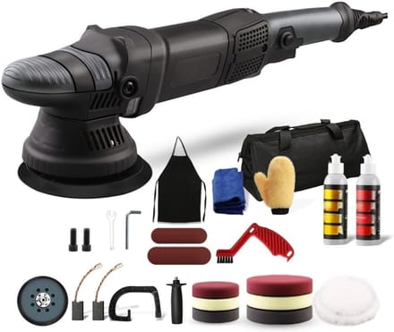 AMA® Polijstmachine Auto - Excentrische Polijstmachine - Polijstset - Zwart - Inclusief Accessoires
