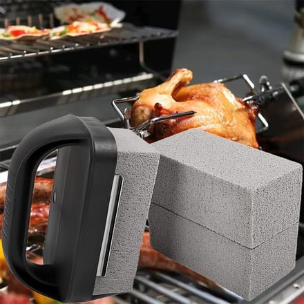 1 stuks Heavy Duty Puimsteen Grillreiniger Bakstenen met Handvatten Multi-Oppervlak, Geen Stroom Nodig, Ideaal voor BBQ, Zwembad & Spoelbak Vlekverwijdering black