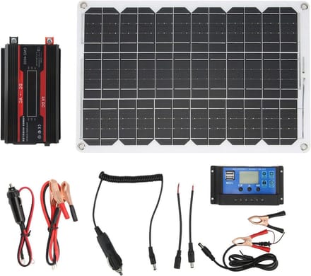 Zonnepaneel set - Solar energie - Buiten stroom - LCD display - 30A controller - Zwart