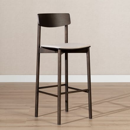 Bronx71® Barkruk Jane walnoot/ off white 80 cm - barstoel