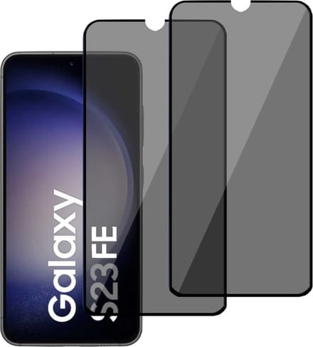 2x Privé Screenprotector geschikt voor Samsung Galaxy S23 FE - Privacy Beschermglas - Privacy Proteqt+