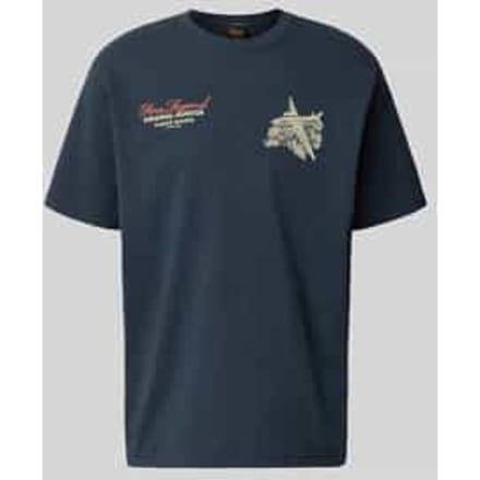 relaxed fit T-shirt met label-prints en ronde hals