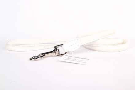 Dog's Companion - Leren Hondenriem - Lengte: 120 cm x 10 mm - Wit