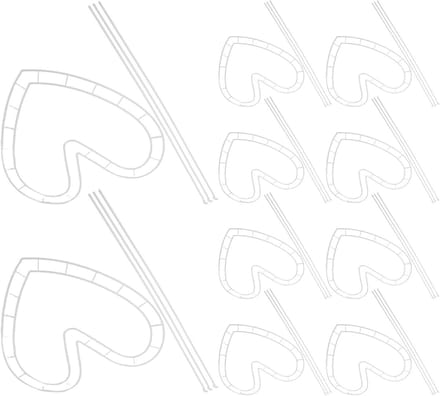 Bloemstukhouder Sets - Bloem Fixeerder - Bloemen Schikken - Hartvormig Frame - 10 Sets - Wit