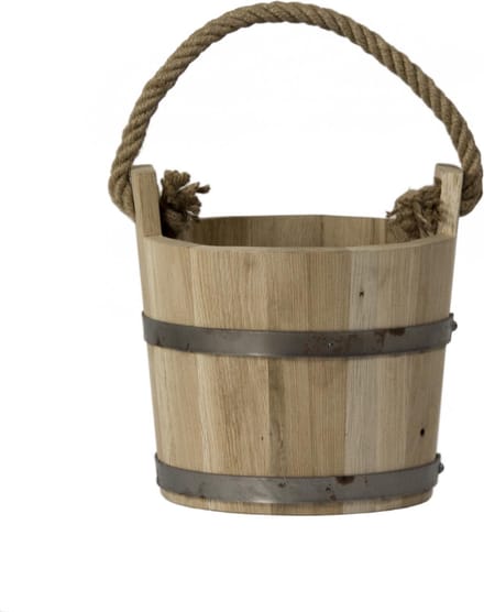 Houten Emmer met Touw eiken klein 5 l.