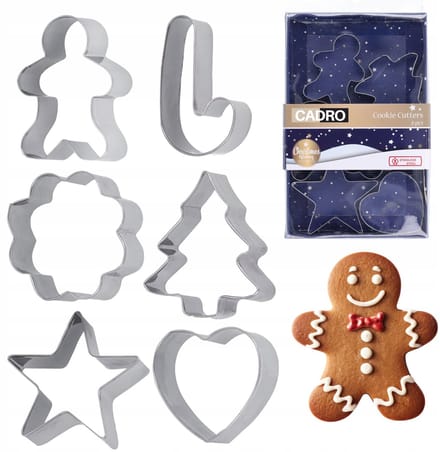 Kerstkoekjes uitsteekvormpjes metaal 8 cm 6 st