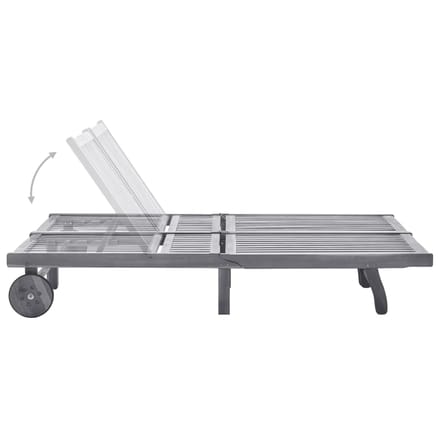 vidaXL - Ligbed - 2-persoons - met - kussens - massief - acaciahout - grijs