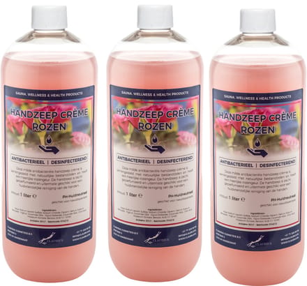Handzeep Creme Rozen 1 liter - set van 3 stuks