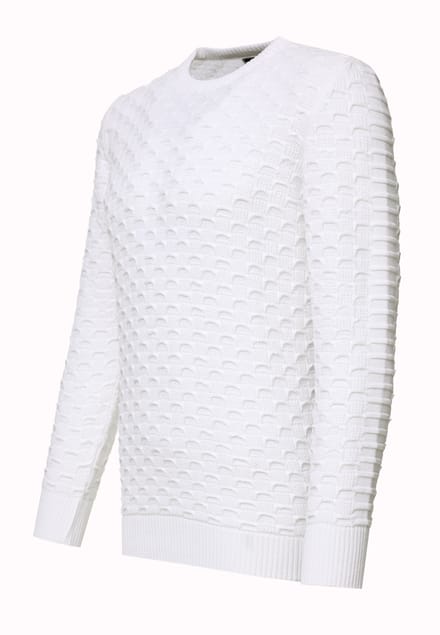 Chunky patroon effen kleur trui met ronde hals