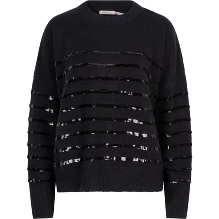EsQualo Sweater Striped Sequins Black Taglia: M/L | Maglioni a maglia Outlet | Donna | Nero