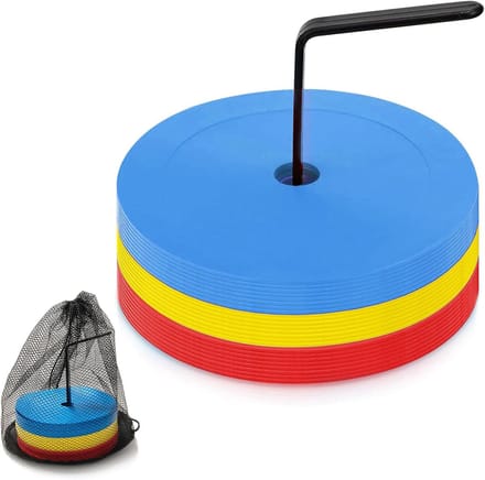 Markering Schijven - Trainingshoedjes - Veld Training - Set van 24 Stuks - 15 cm Hoog - Meerdere Kleuren