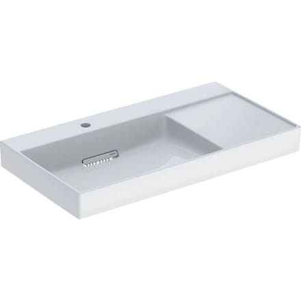 Geberit ONE washbasin 90 cm, horizontal outlet, 1 tap hole, without overflow, shelf right 505.039.00.1