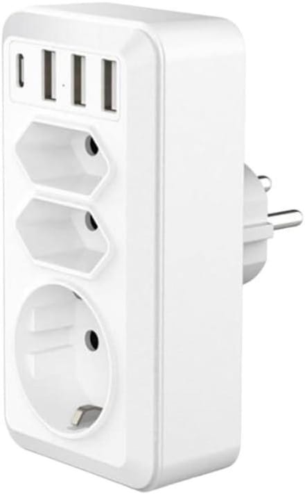 Stekkerdoos Camera - Bewakingsstekker - Ruimte Bewaken - Ultra HD 4K Wifi - 7 Poorten - Wit