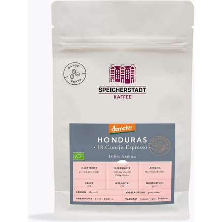 Speicherstadt Honduras 18 Conejo Bio Demeter Espresso 250g