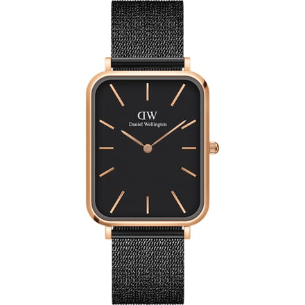 Daniel Wellington Quadro Pressed Sheffield Quartz Analoog Horloge Zwart Kast Gemaakt Van 100% Roestvrij Staal En Een Armband Van 100% Leer 26 DW00100467