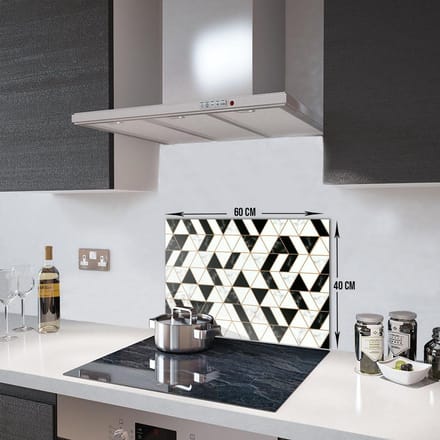 Black Gold Tempered Glas Spatbescherming Voor Achter de Kookplaat 40cm x 60cm